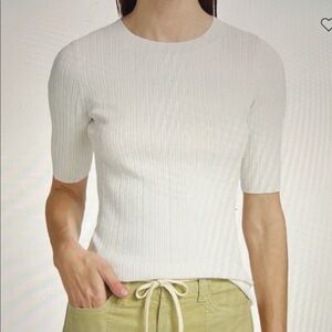PAIGE Ivory Ribbed Knit Top